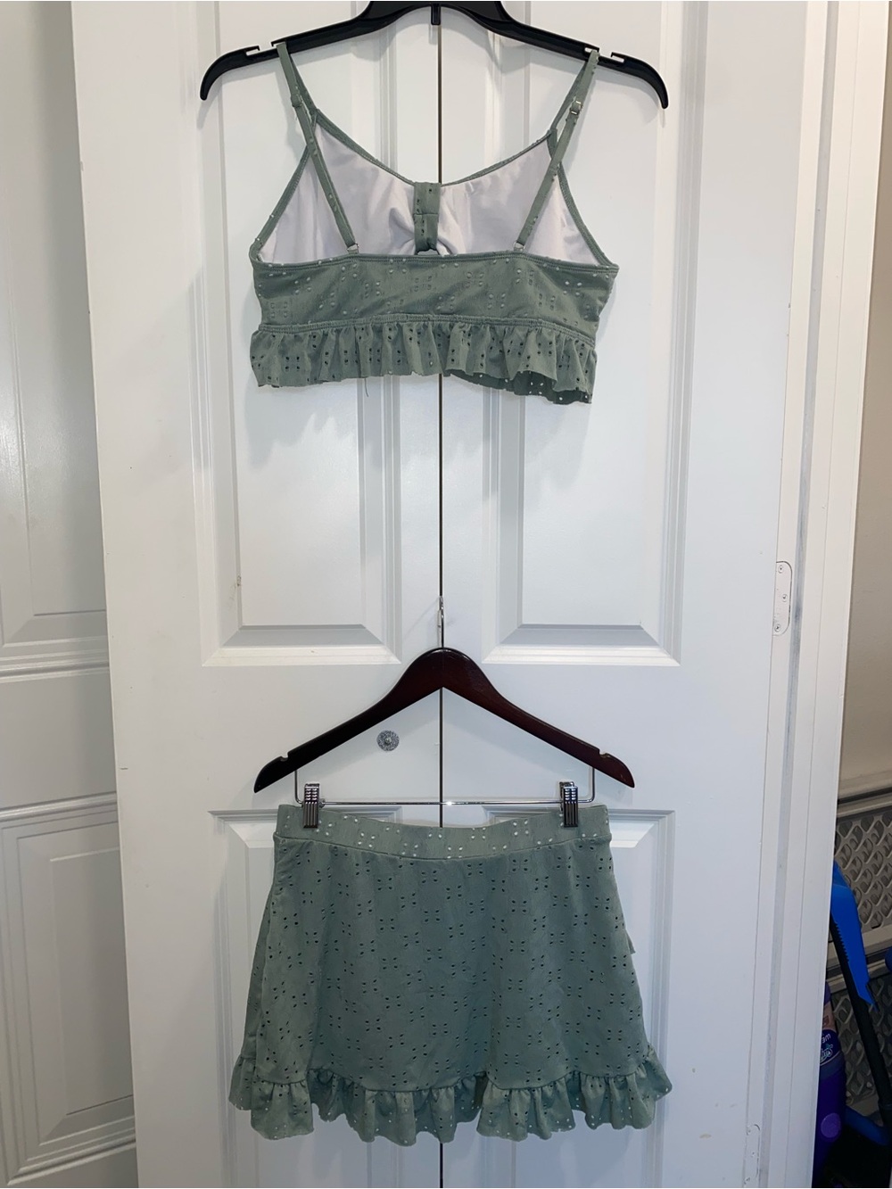Women's Sage Eyelet Ruffle Bikini Set - Picture 2 of 7